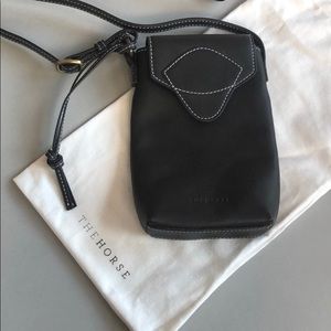 Black leather cross body purse from THE HORSE